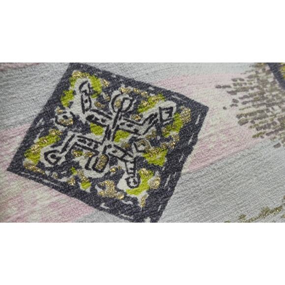 MCM Curtain Panels Pink Gold Vintage 42x54ea Lot of 2 Atomic Decor Barkcloth - Picture 3 of 13